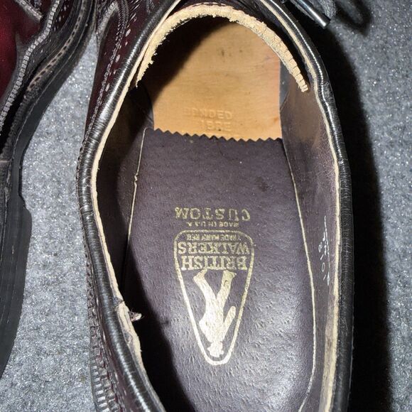 British Walkers Custom Burgundy Wingtip Brogue Dress Shoes 9.5 B Leather Oxford main image 2